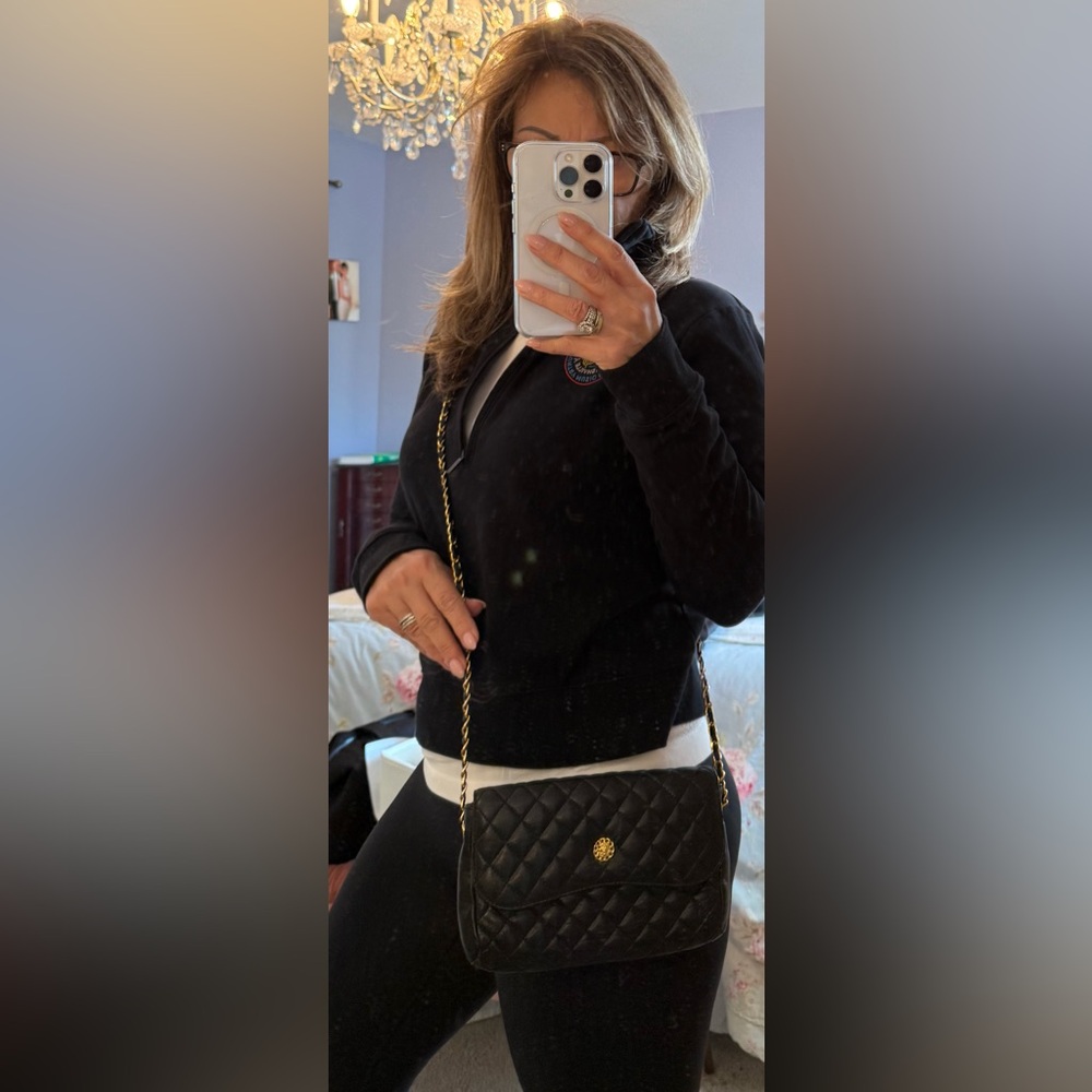 Fion Quilted Black Crossbody Black Bag EUC - Picture 10 of 10